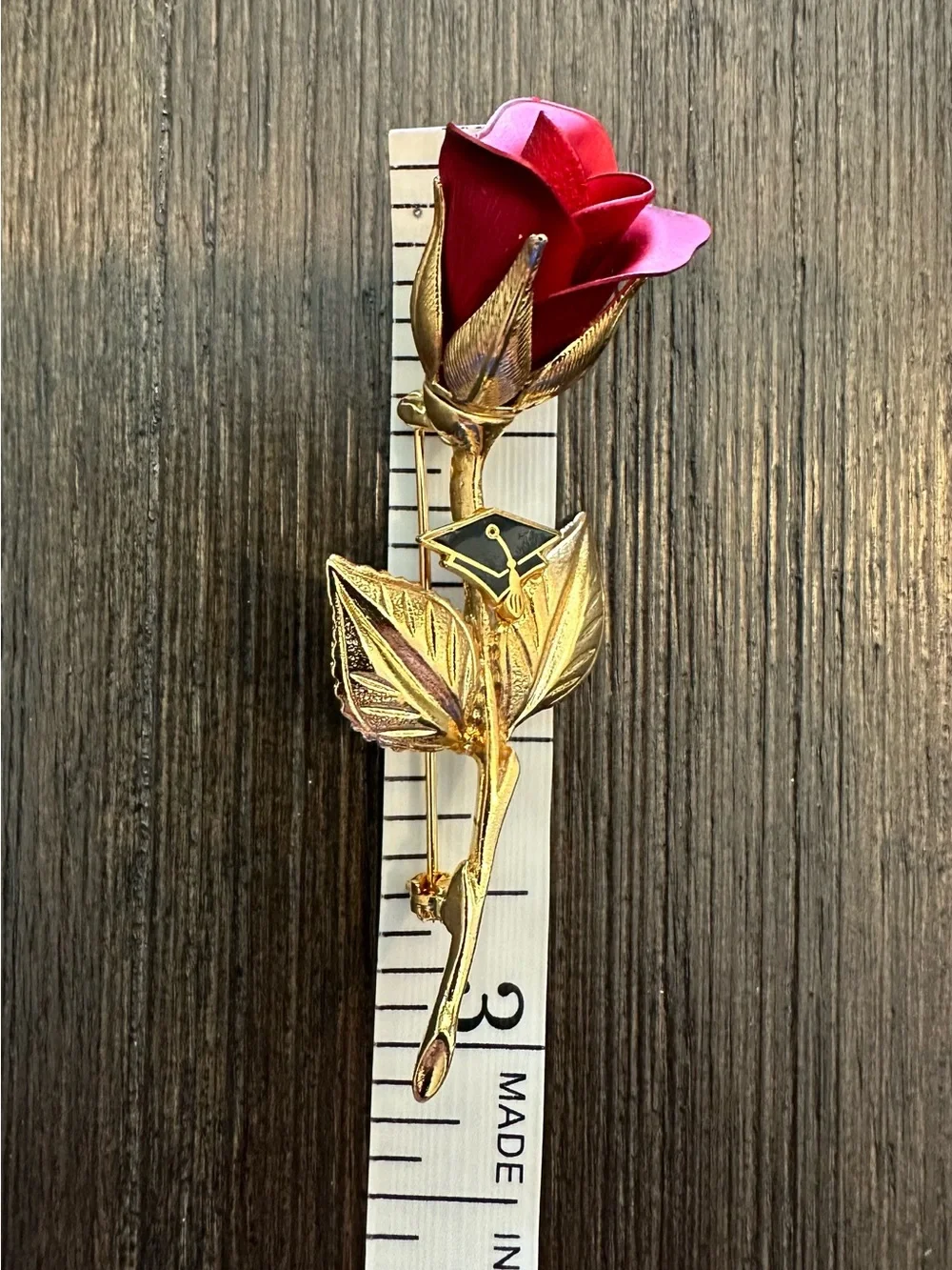 Vintage Giovanni Rose, Graduation Brooch, Signed Costume Jewelry, Mid Century